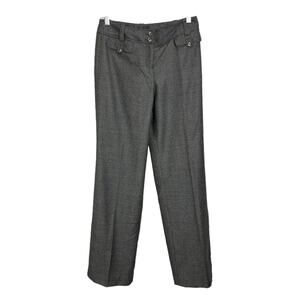 Ann Taylor Women's Sz 0 Margo Trousers Pants Gray Plaid Lined Mid-Rise Wool NWT